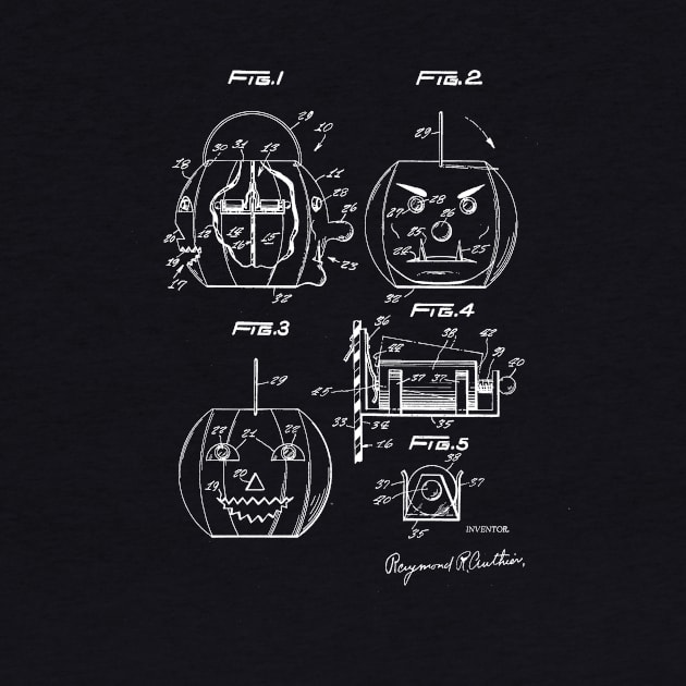 Halloween Pumpkin Lantern Vintage Patent Drawing by TheYoungDesigns